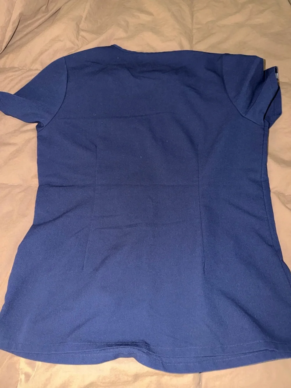 Figs women’s Navy Short Sleeve V-Neck Scrub Top - Picture 3 of 4